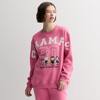 Juniors' Peanuts Athletic Dept. Champs Graphic Fleece Pullover