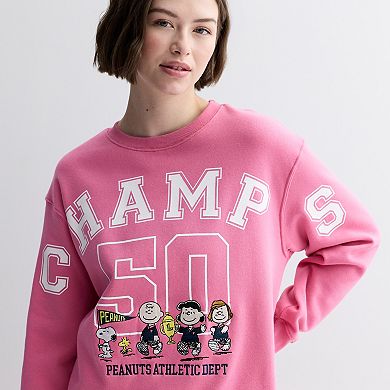 Juniors' Peanuts Athletic Dept. Champs Graphic Fleece Pullover