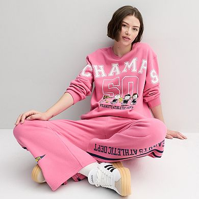 Juniors' Peanuts Athletic Dept. Champs Graphic Fleece Pullover