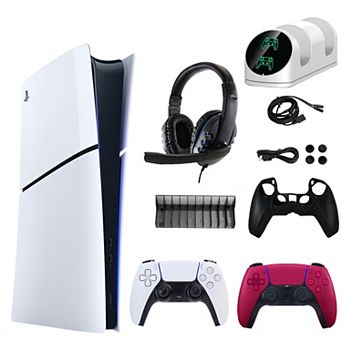 PS5 Slim Digital 825GB Console with Additional DualSense Controller & Accessories Kit