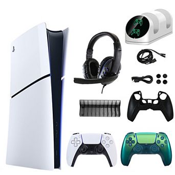 PS5 Slim Digital Console with Additional DualSense Controller & Accessories Kit