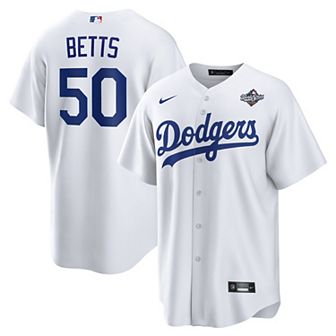 Men's Nike Mookie Betts White Los Angeles Dodgers 2025 World Series Home Replica Player Jersey