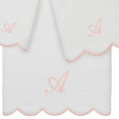 Linum Home Textiles Adornia Scallop 3-pc. Personalized Towel Set