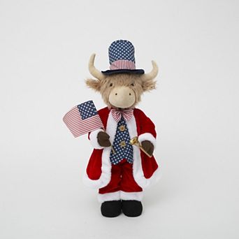 Americana Highland Cow Animated Stander Floor Decor