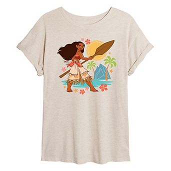 Juniors' Disney's Moana Beach Oversized Tee