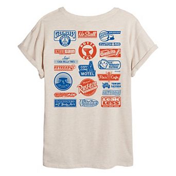 Juniors' Disney / Pixar's Cars Piston Cup Sponsors Oversized Tee