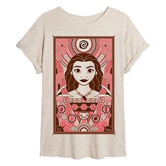 Juniors' Disney's Moana Tribal Print Oversized Tee