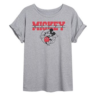Juniors' Disney's Mickey Mouse Collegiate Oversized Tee