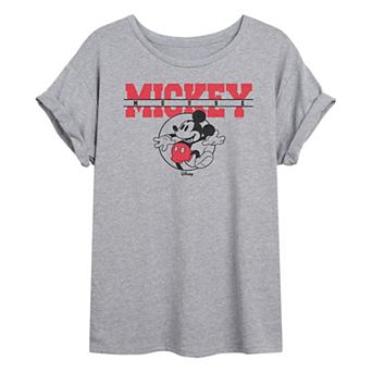 Juniors' Disney's Mickey Mouse Collegiate Oversized Tee