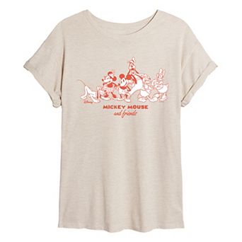 Juniors' Disney's Mickey Mouse & Friends Oversized Tee