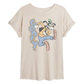 Juniors' Disney's Goofy Distressed Oversized Tee
