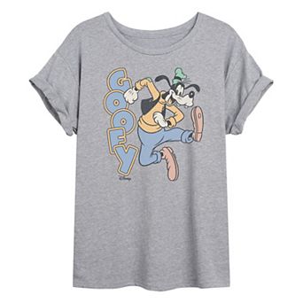 Juniors' Disney's Goofy Distressed Oversized Tee
