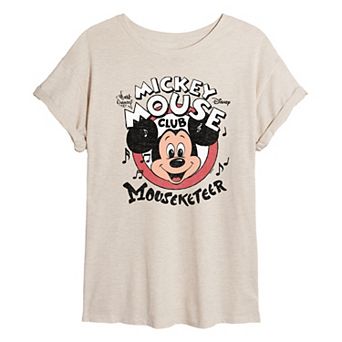 Juniors' Disney's Mickey Mouse Club Mouseketeer Oversized Tee
