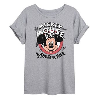 Juniors' Disney's Mickey Mouse Club Mouseketeer Oversized Tee