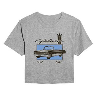 Juniors' Ford 1962 Galaxie Distressed Cropped Tee
