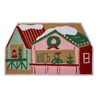 Hallmark Multi House Holiday Outdoor Coir Doormat
