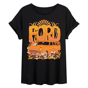 Juniors' Ford 1957 Ford Zodiac Mark II Retro Oversized Tee