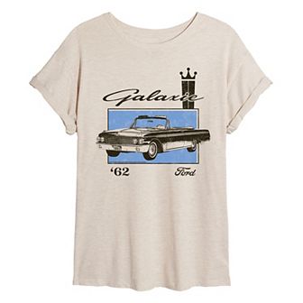 Juniors' Ford 1962 Galaxie Distressed Oversized Tee