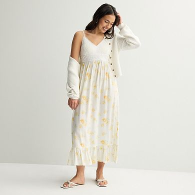 Juniors' madden girl Crochet Tier Maxi Dress