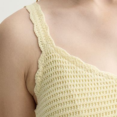 Juniors' madden girl Crochet Tier Maxi Dress with Removable Bra Cup