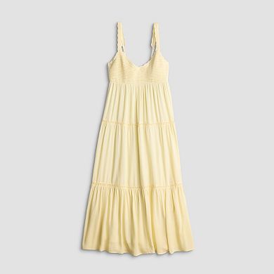 Juniors' madden girl Crochet Tier Maxi Dress with Removable Bra Cup