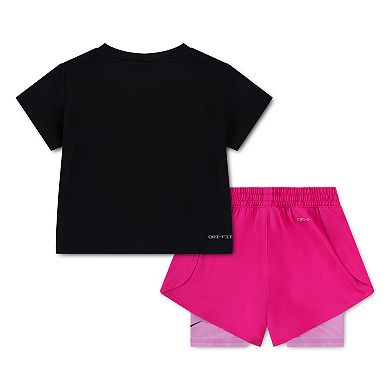 Girls 4-6x Nike Dri-FIT T-Shirt & Twofer Swing Shorts 2-Piece Set
