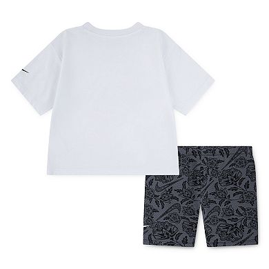Girls 4-6x Nike "Just Do It." Boxy T-Shirt & Biker Shorts 2-Piece Set