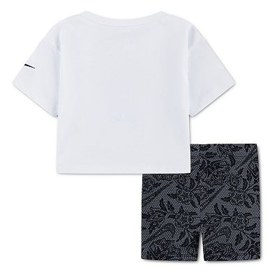 Baby Girls Nike "Just Do It." Boxy Top & Biker Shorts 2-Piece Set