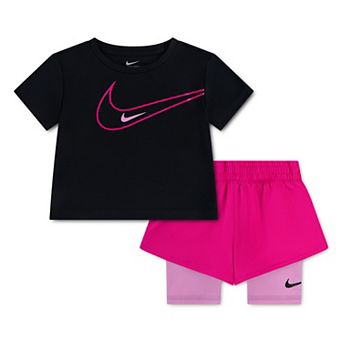Toddler Girls Nike Dri-FIT T-Shirt & Twofer Shorts 2 pc Set