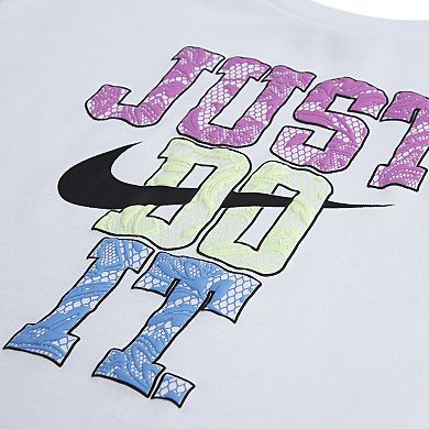 Toddler Girls Nike "Just Do It." Lace Boxy Graphic Tee & Biker Shorts 2-Piece Set