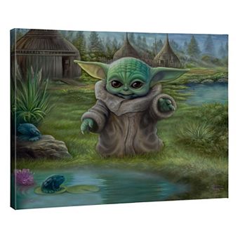 Thomas Kinkade Star Wars: The Mandalorian ‘Child's Play’ Gallery Wrapped Canvas 24" x 30" Wall Art