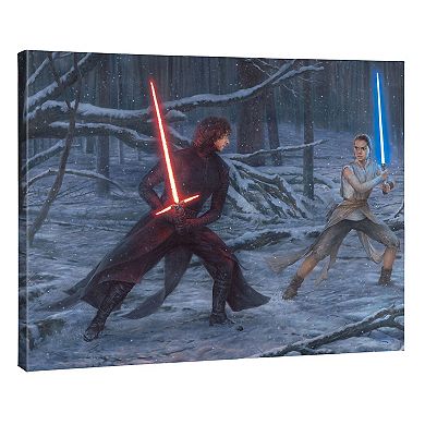 Thomas Kinkade Star Wars: The Force Awakens ‘The Duel Rey & Ren’ Gallery Wrapped Canvas 24" x 30" Wall Art