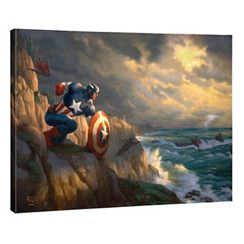 Thomas Kinkade Marvel’s Captain America ‘Sentinel of Liberty’ Gallery Wrapped Canvas 24" x 30" Wall Art