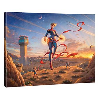 Thomas Kinkade Marvel’s Captain Marvel ‘Dawn of a New Day’ Gallery Wrapped Canvas 24" x 30" Wall Art
