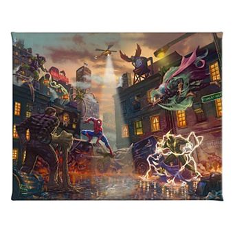 Thomas Kinkade Marvel’s Spider-Man ‘The Sinister Six’ Gallery Wrapped Canvas 24" x 30" Wall Art