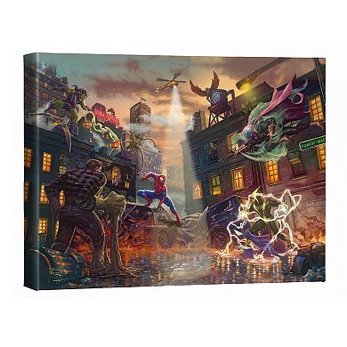 Thomas Kinkade Marvel’s Spider-Man ‘The Sinister Six’ Gallery Wrapped Canvas 24" x 30" Wall Art