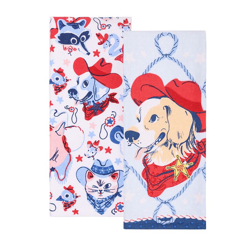 Celebrate Together™ Americana 2-pk. Sheriff Dog Kitchen Towels, Blue