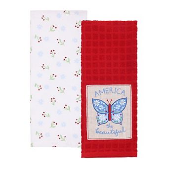 Americana 2 pk Butterfly Patch Kitchen Towels
