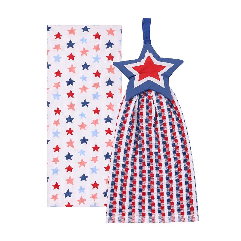 Celebrate Together™ Americana 2-pk. Star Tie Top Kitchen Towels, Red White Blue