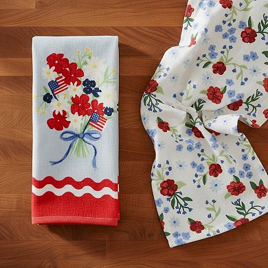 Celebrate Together Americana 2-Piece Flag Bouquet Kitchen Towels