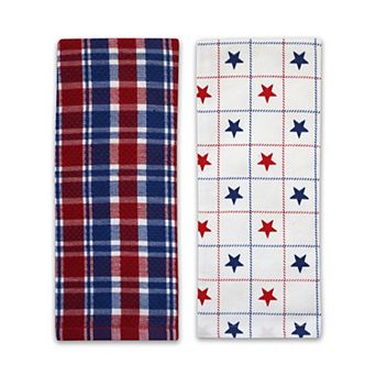 Celebrate Together™ Americana 2 pc Plaid & Star Kitchen Towel Set