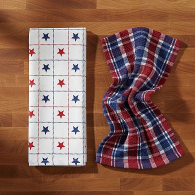 Celebrate Together Americana 2-Piece Plaid & Star Kitchen Towel Set
