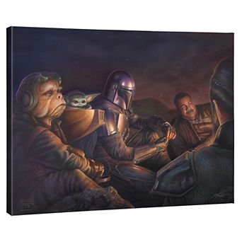 Thomas Kinkade Star Wars: The Mandalorian ‘Uneasy Alliance’ Gallery Wrapped Canvas 24" x 30" Wall Art