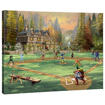 Thomas Kinkade Marvel’s X-Men 'Baseball at the X-Mansion’ Gallery Wrapped Canvas Wall Art