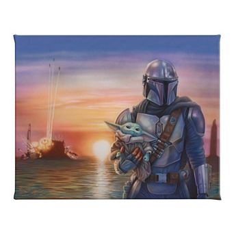 Thomas Kinkade Star Wars: The Mandalorian ‘New Directive’ Gallery Wrapped Canvas Wall Art