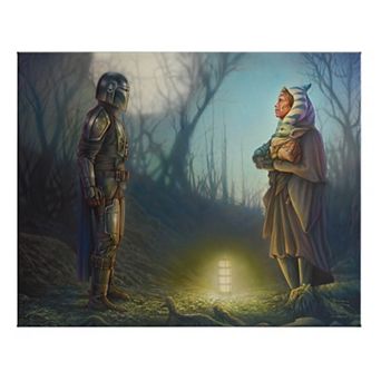 Thomas Kinkade Star Wars: The Mandalorian ‘Connection’ Gallery Wrapped Canvas Wall Art