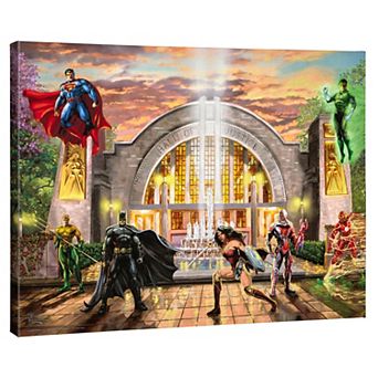 Thomas Kinkade DC Comics Justice League ‘Hall of Justice’ Gallery Wrapped Canvas Wall Art