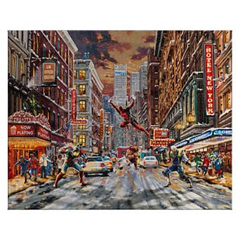 Thomas Kinkade Marvel’s Deadpool ‘Snow Day’ Gallery Wrapped Canvas Wall Art