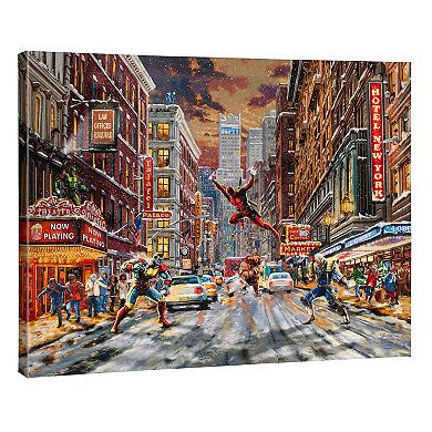 Thomas Kinkade Marvel’s Deadpool ‘Snow Day’ Gallery Wrapped Canvas Wall Art