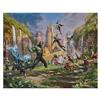 Thomas Kinkade Marvel’s Black Panther ‘Battle for Wakanda’ Gallery Wrapped Canvas Wall Art
